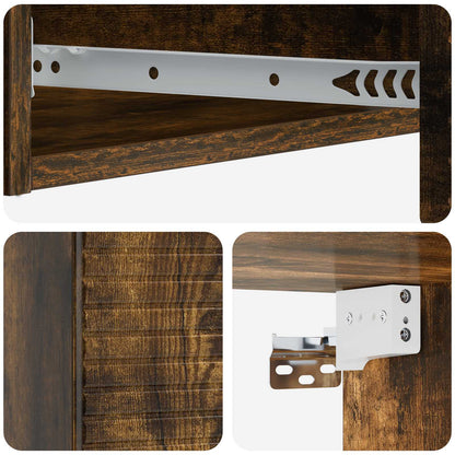 vidaXL Wall-Mounted Side Table Smoked Oak 87.5 x 34.5 x 17 cm