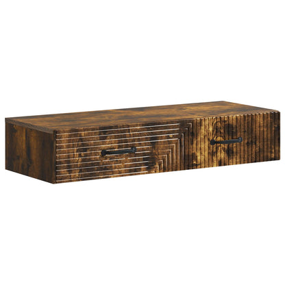 vidaXL Wall-Mounted Side Table Smoked Oak 87.5 x 34.5 x 17 cm