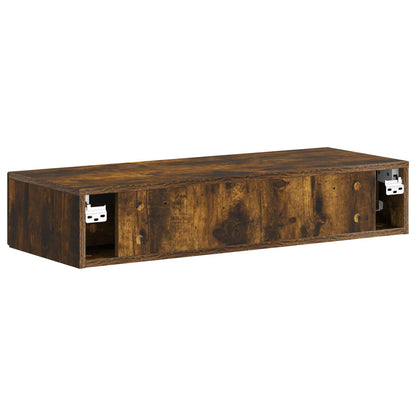 vidaXL Wall-Mounted Side Table Smoked Oak 87.5 x 34.5 x 17 cm