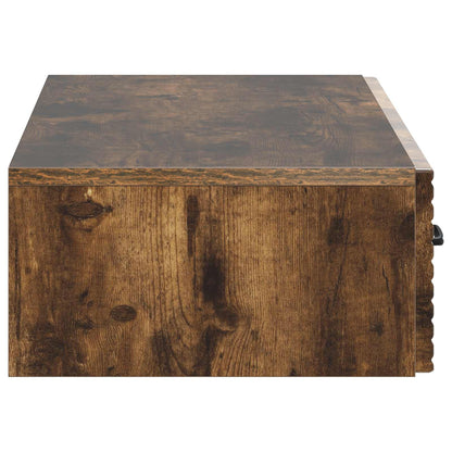 vidaXL Wall-Mounted Side Table Smoked Oak 87.5 x 34.5 x 17 cm