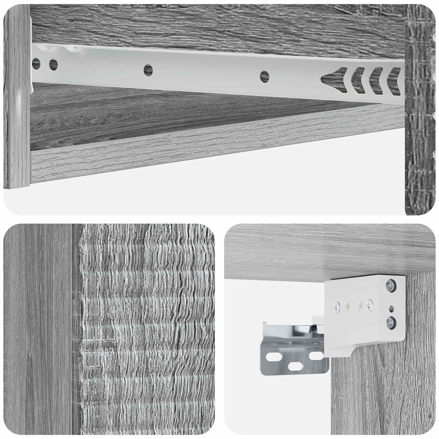 vidaXL Wall-Mounted Side Table Grey Sonoma 87.5 x 34.5 x 17 cm