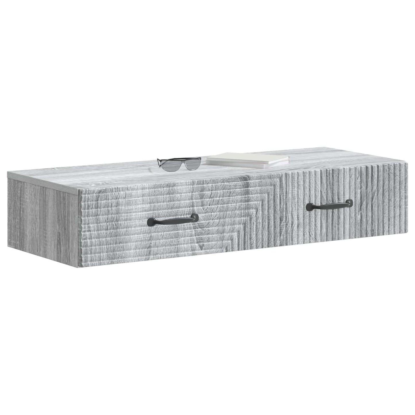 vidaXL Wall-Mounted Side Table Grey Sonoma 87.5 x 34.5 x 17 cm