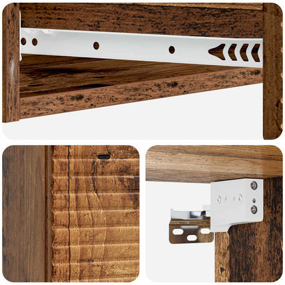 vidaXL Wall-Mounted Side Table Old Wood 87.5 x 34.5 x 17 cm