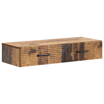 vidaXL Wall-Mounted Side Table Old Wood 87.5 x 34.5 x 17 cm