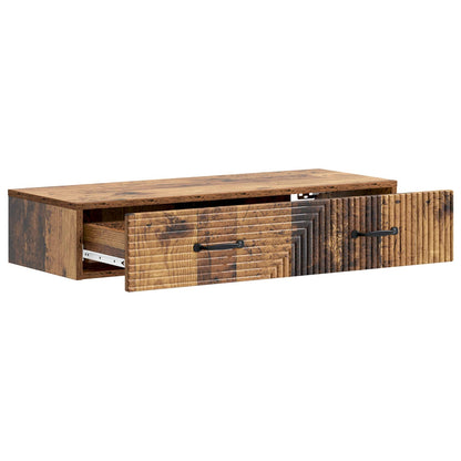 vidaXL Wall-Mounted Side Table Old Wood 87.5 x 34.5 x 17 cm