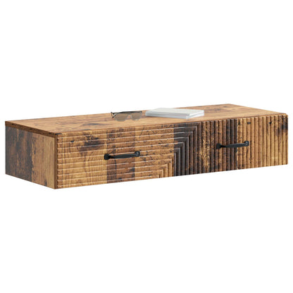 vidaXL Wall-Mounted Side Table Old Wood 87.5 x 34.5 x 17 cm