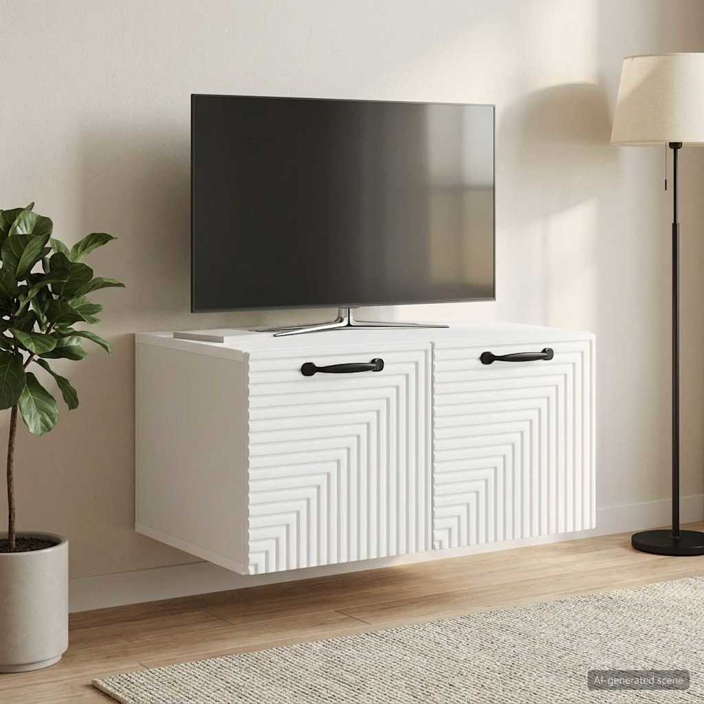 vidaXL Wall-Mounted TV Cabinet White 59.5 x 41 x 30 cm Engineered Wood