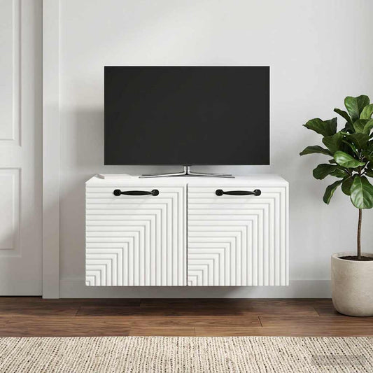 vidaXL Wall-Mounted TV Cabinet White 59.5 x 41 x 30 cm Engineered Wood