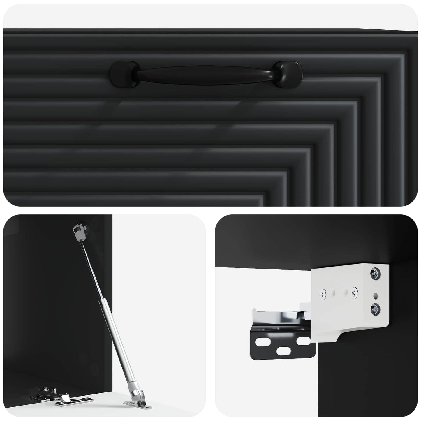 vidaXL Wall-Mounted TV Cabinet Black 59.5 x 41 x 30 cm Engineered Wood