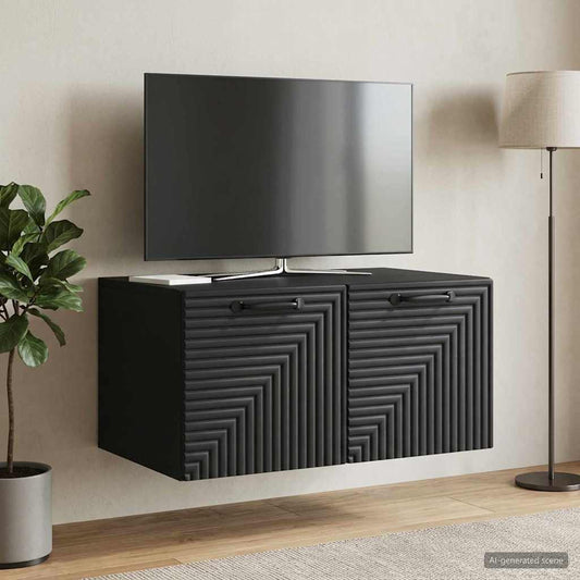 vidaXL Wall-Mounted TV Cabinet Black 59.5 x 41 x 30 cm Engineered Wood