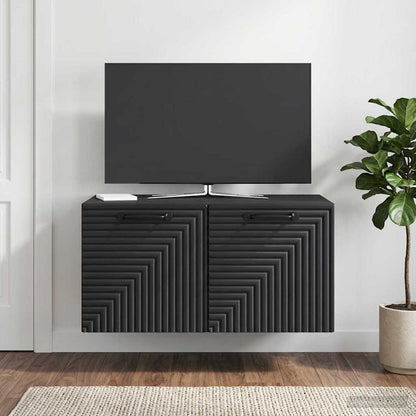 vidaXL Wall-Mounted TV Cabinet Black 59.5 x 41 x 30 cm Engineered Wood