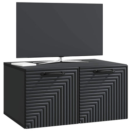 vidaXL Wall-Mounted TV Cabinet Black 59.5 x 41 x 30 cm Engineered Wood