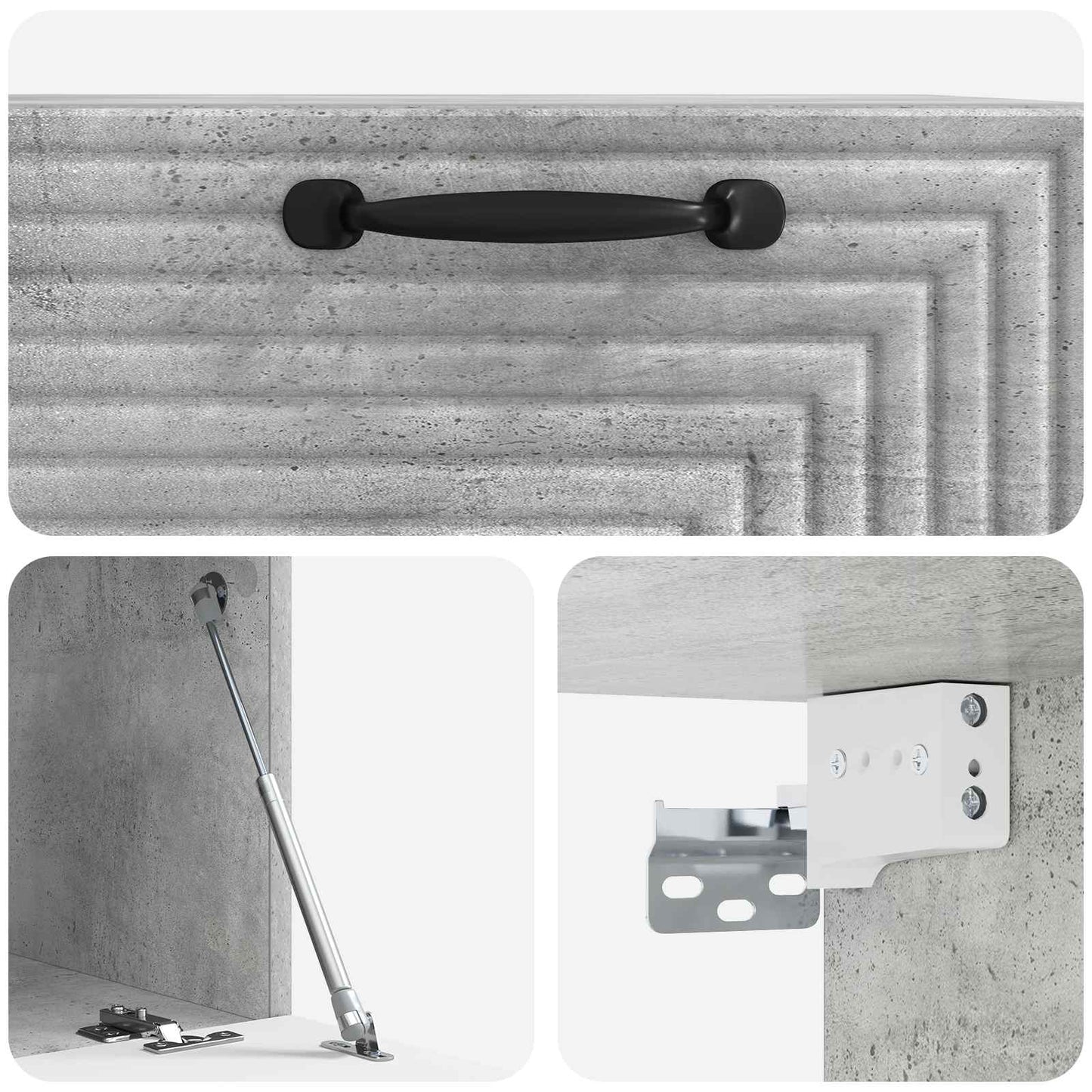 vidaXL Wall-Mounted TV Cabinet Concrete Grey 59.5 x 41 x 30 cm
