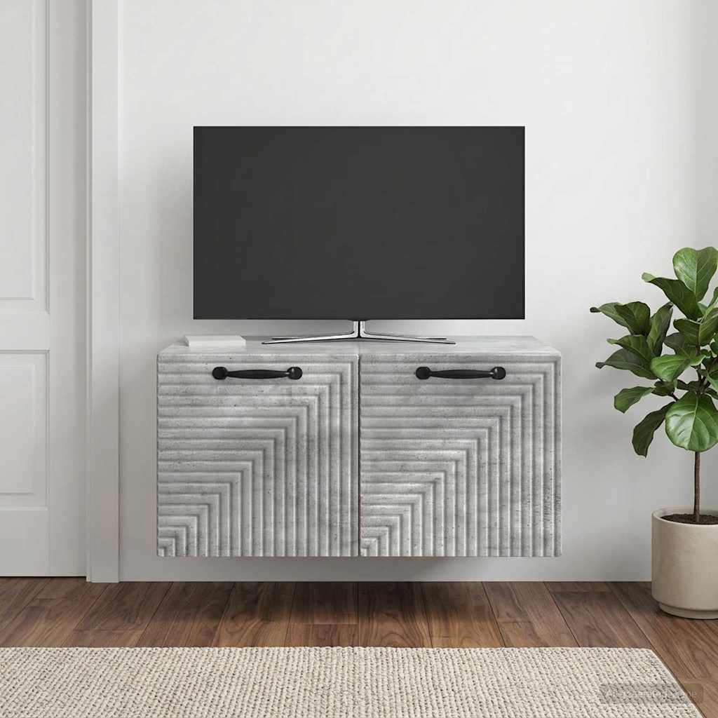 vidaXL Wall-Mounted TV Cabinet Concrete Grey 59.5 x 41 x 30 cm