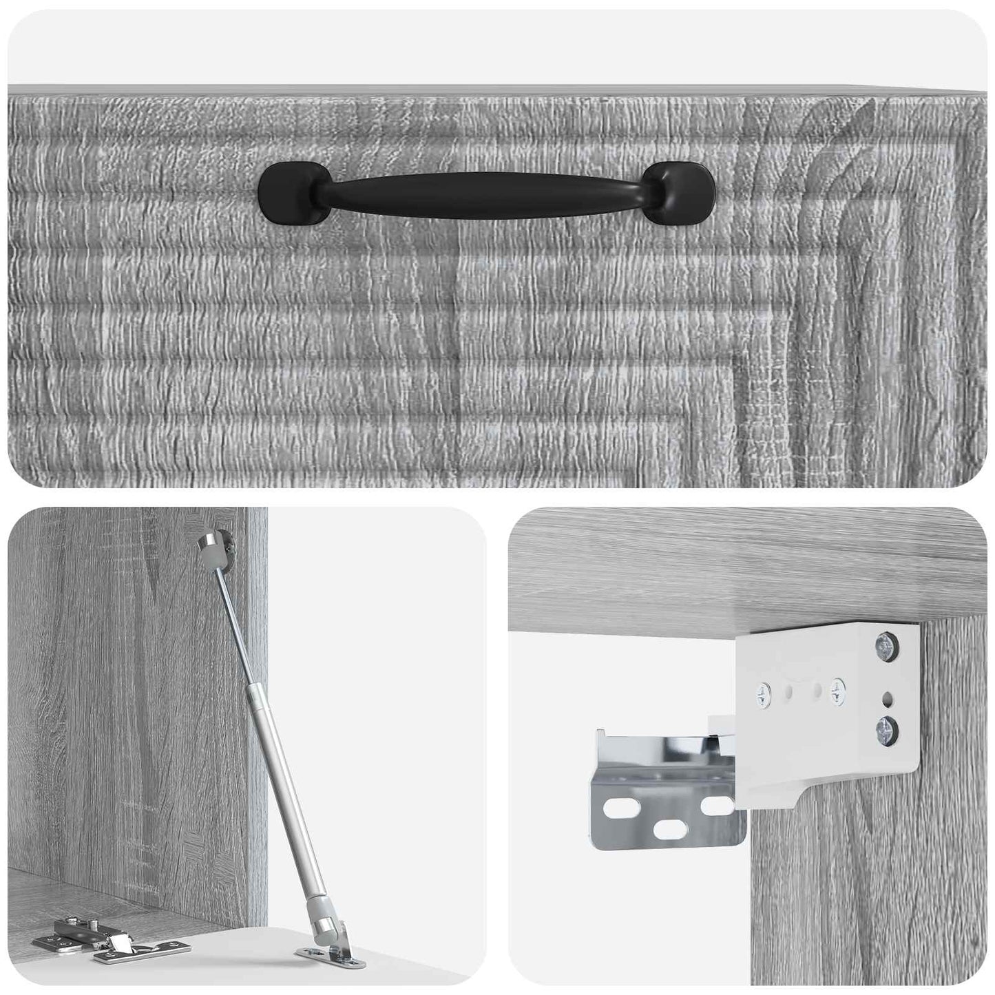 vidaXL Wall-Mounted TV Cabinet Grey Sonoma 59.5 x 41 x 30 cm