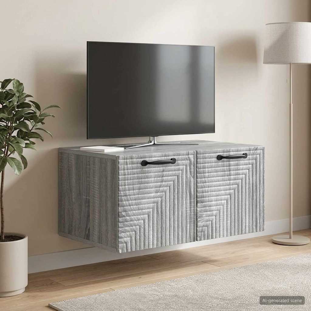 vidaXL Wall-Mounted TV Cabinet Grey Sonoma 59.5 x 41 x 30 cm