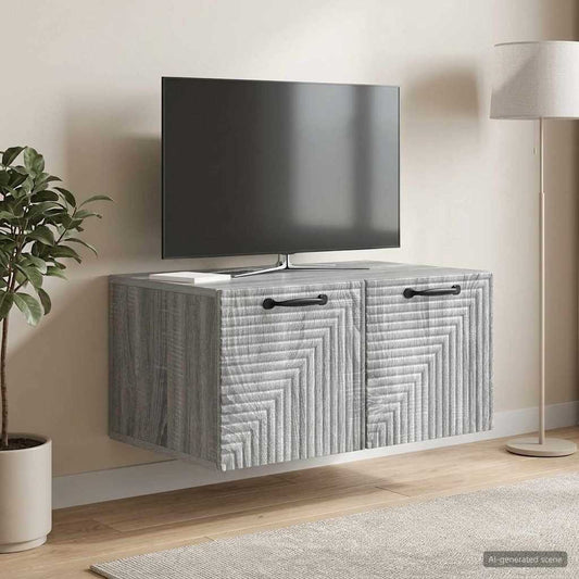 vidaXL Wall-Mounted TV Cabinet Grey Sonoma 59.5 x 41 x 30 cm