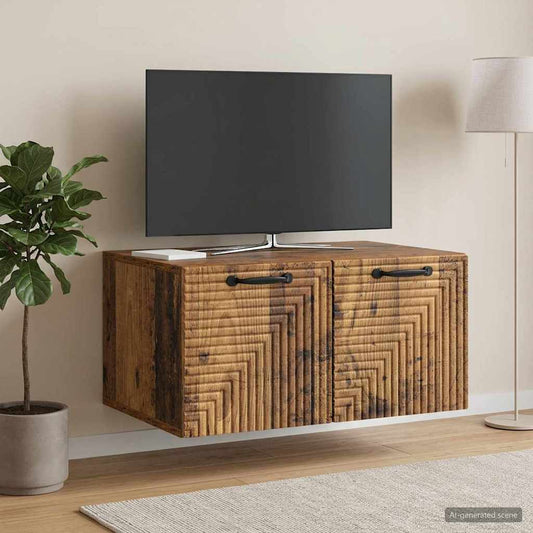 vidaXL Wall-Mounted TV Cabinet Wall-mounted Old Wood 59.5 x 41 x 30 cm