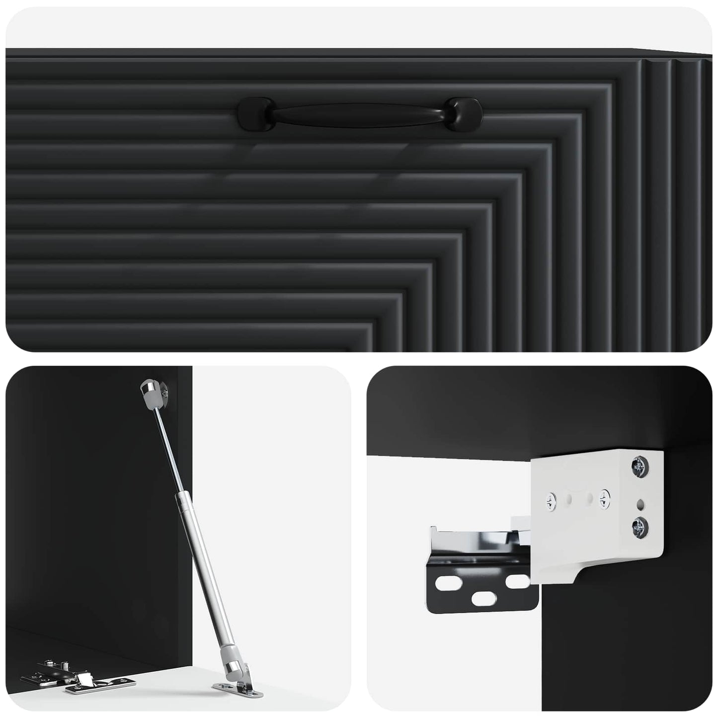 vidaXL Wall-Mounted TV Cabinet Black 78.5 x 41 x 30 cm Engineered Wood