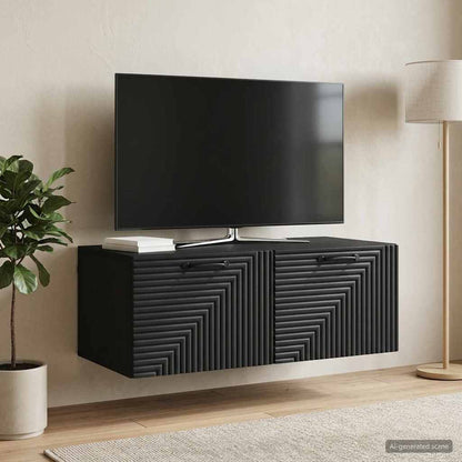 vidaXL Wall-Mounted TV Cabinet Black 78.5 x 41 x 30 cm Engineered Wood