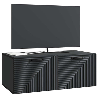 vidaXL Wall-Mounted TV Cabinet Black 78.5 x 41 x 30 cm Engineered Wood