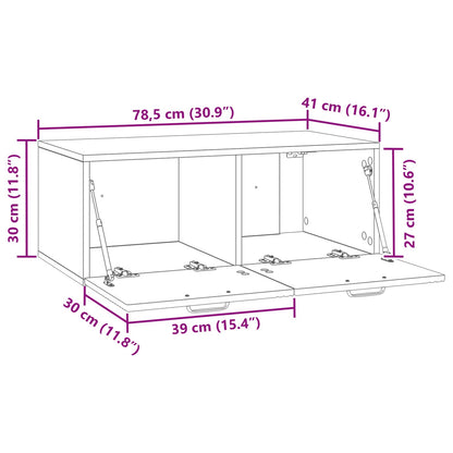 vidaXL Wall-Mounted TV Cabinet Black 78.5 x 41 x 30 cm Engineered Wood