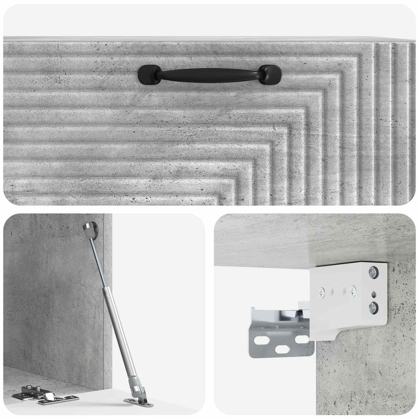 vidaXL Wall-Mounted TV Cabinet Concrete Grey 78.5 x 41 x 30 cm