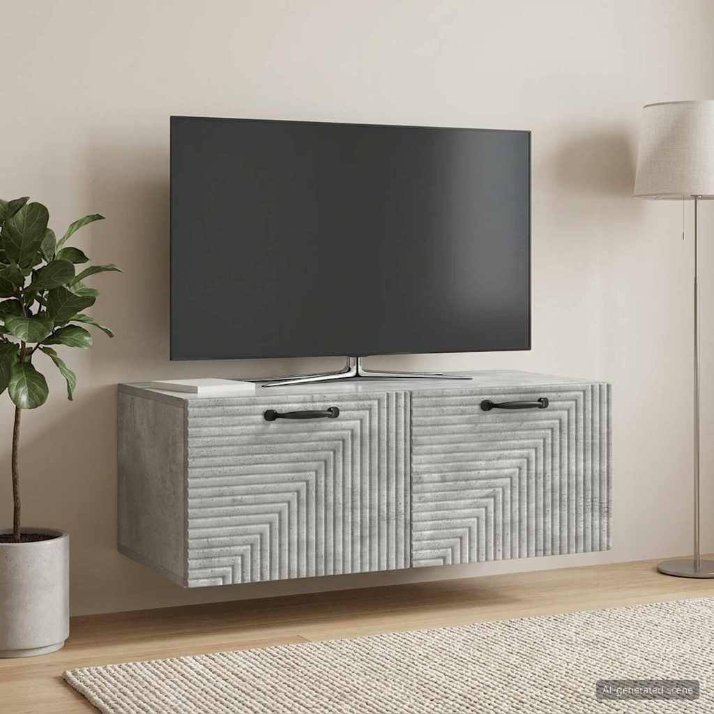 vidaXL Wall-Mounted TV Cabinet Concrete Grey 78.5 x 41 x 30 cm