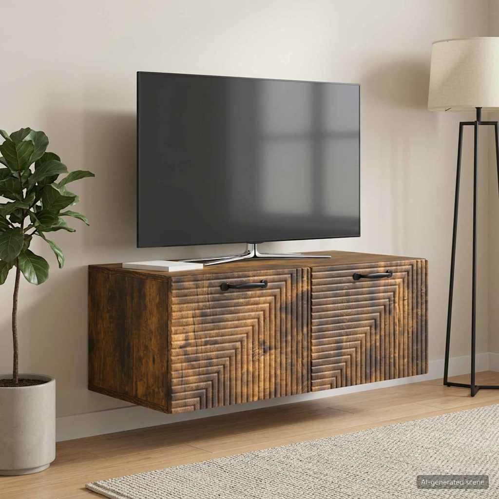 vidaXL Wall-Mounted TV Cabinet Smoked Oak 78.5 x 41 x 30 cm