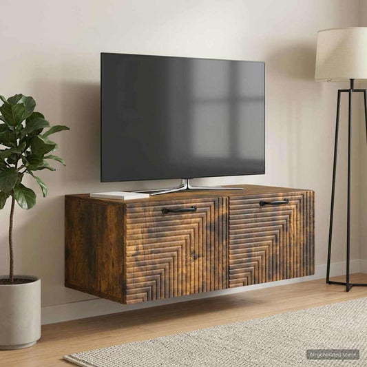vidaXL Wall-Mounted TV Cabinet Smoked Oak 78.5 x 41 x 30 cm