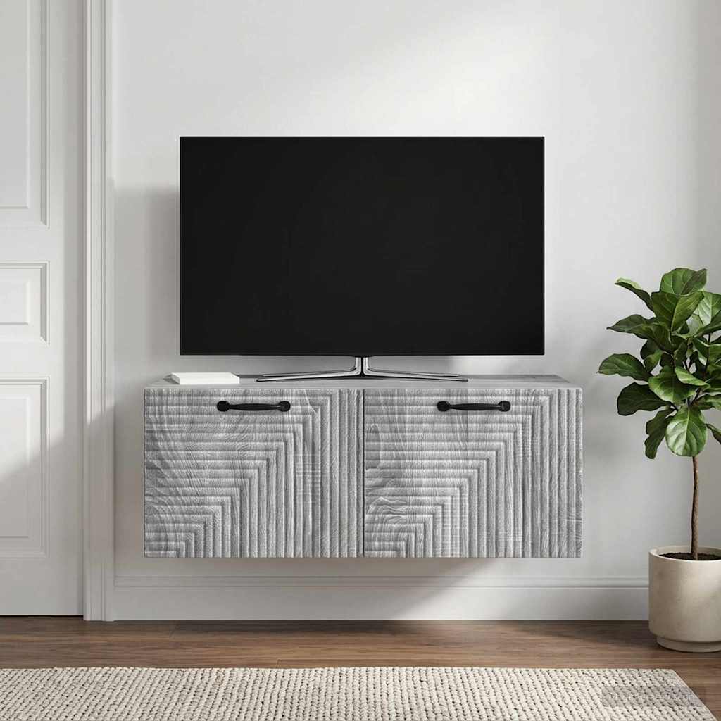 vidaXL Wall-Mounted TV Cabinet Grey Sonoma 78.5 x 41 x 30 cm