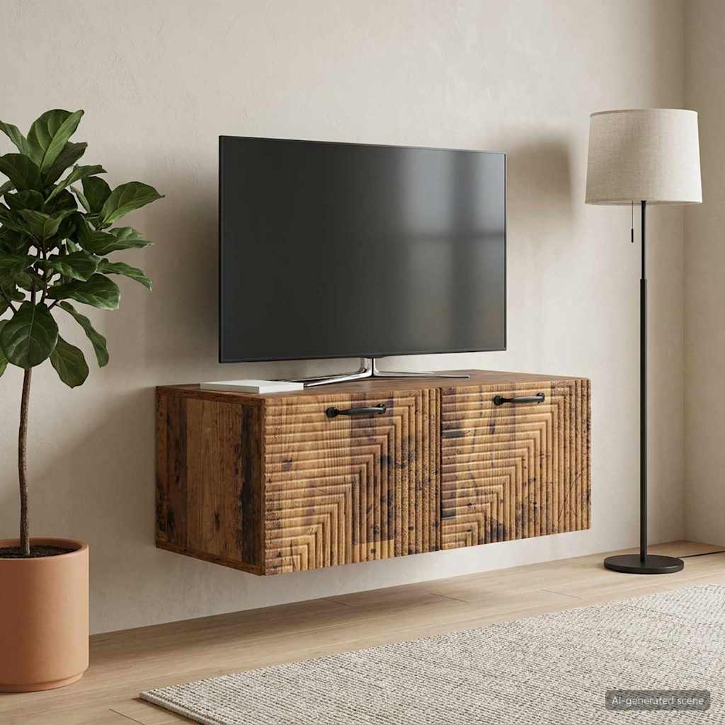 vidaXL Wall-Mounted TV Cabinet Wall-mounted Old Wood 78.5 x 41 x 30 cm
