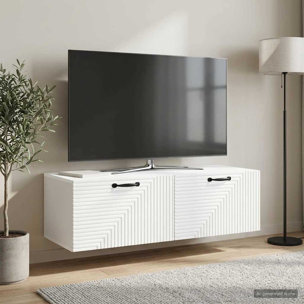 vidaXL Wall-Mounted TV Cabinet White 98 x 41 x 30 cm Engineered Wood