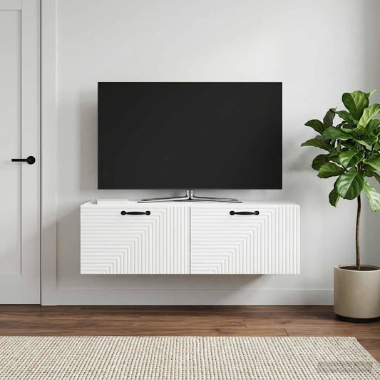 vidaXL Wall-Mounted TV Cabinet White 98 x 41 x 30 cm Engineered Wood