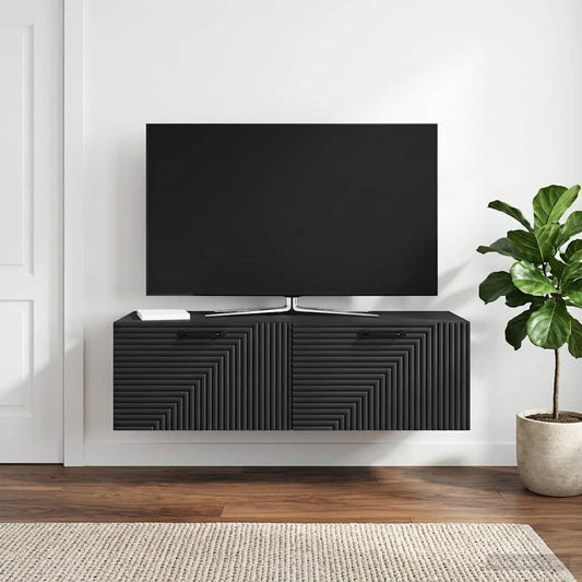 vidaXL Wall-Mounted TV Cabinet Black 98 x 41 x 30 cm Engineered Wood