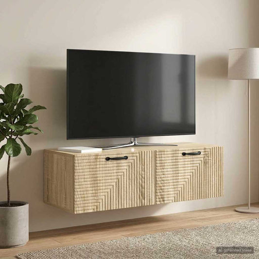 vidaXL Wall-Mounted TV Cabinet Wall-mounted Sonoma Oak 98 x 41 x 30 cm