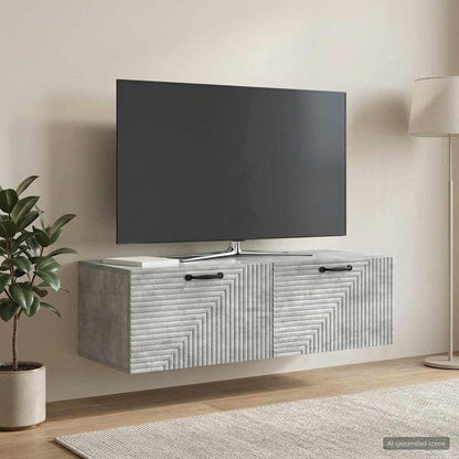 vidaXL Wall-Mounted TV Cabinet Concrete Grey 98 x 41 x 30 cm