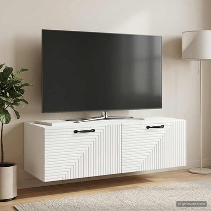 vidaXL Wall-Mounted TV Cabinet High Gloss White 98 x 41 x 30 cm