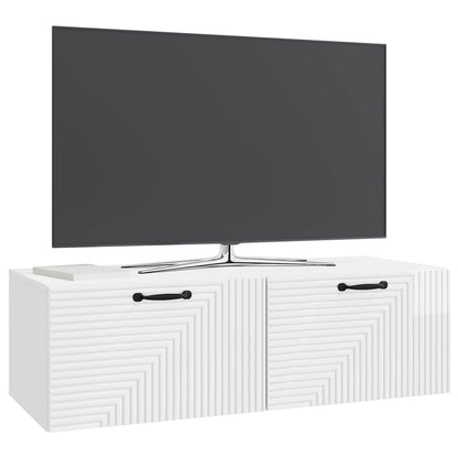 vidaXL Wall-Mounted TV Cabinet High Gloss White 98 x 41 x 30 cm