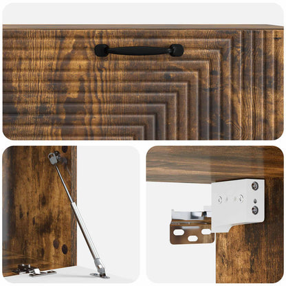 vidaXL Wall-Mounted TV Cabinet Wall-mounted Smoked Oak 98 x 41 x 30 cm