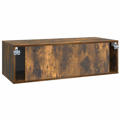 vidaXL Wall-Mounted TV Cabinet Wall-mounted Smoked Oak 98 x 41 x 30 cm