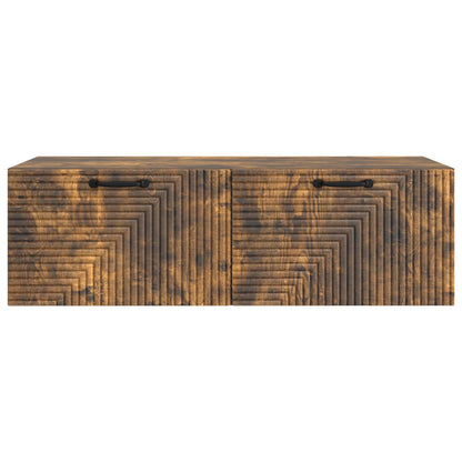 vidaXL Wall-Mounted TV Cabinet Wall-mounted Smoked Oak 98 x 41 x 30 cm