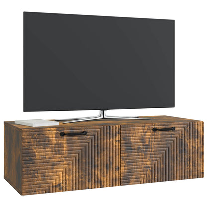 vidaXL Wall-Mounted TV Cabinet Wall-mounted Smoked Oak 98 x 41 x 30 cm