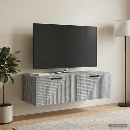 vidaXL Wall-Mounted TV Cabinet Grey Sonoma 98 x 41 x 30 cm