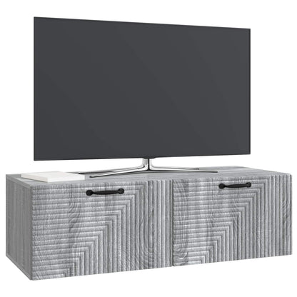 vidaXL Wall-Mounted TV Cabinet Grey Sonoma 98 x 41 x 30 cm