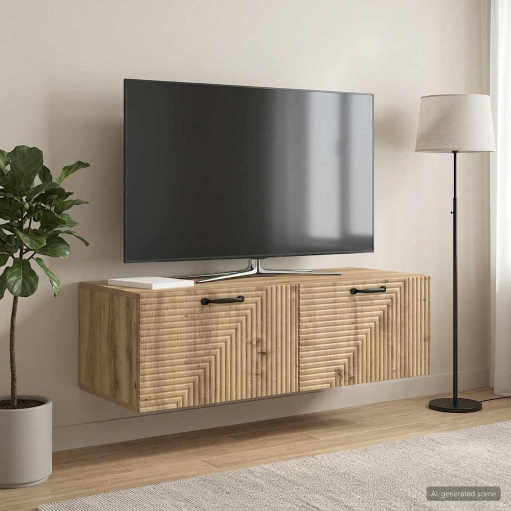 vidaXL Wall-Mounted TV Cabinet 98 x 41 x 30 cm Artisan Oak