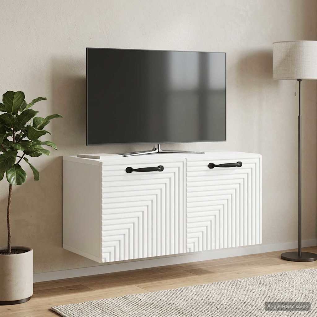 vidaXL Wall-Mounted TV Cabinet White 59.5 x 31 x 30 cm Engineered Wood