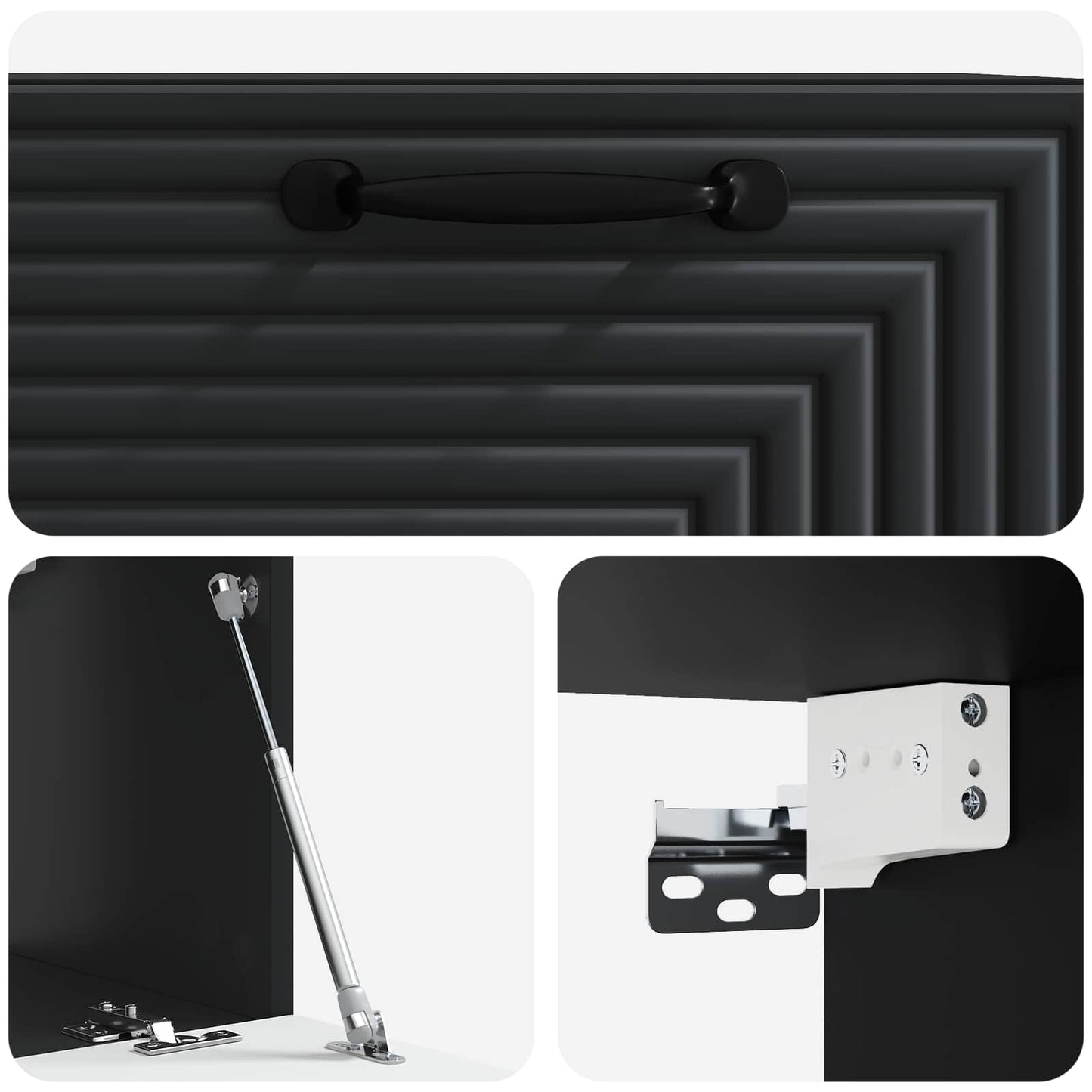 vidaXL Wall-Mounted TV Cabinet Black 59.5 x 31 x 30 cm Engineered Wood