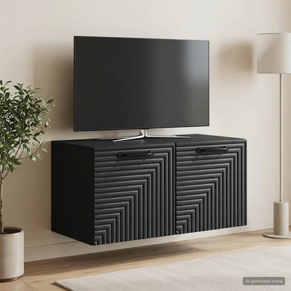 vidaXL Wall-Mounted TV Cabinet Black 59.5 x 31 x 30 cm Engineered Wood