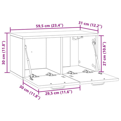 vidaXL Wall-Mounted TV Cabinet Concrete Grey 59.5 x 31 x 30 cm